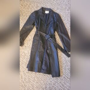 H&M Black Women's Trench Coat, Size 8, Vegan